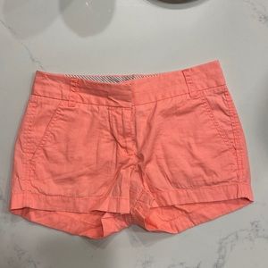J Crew womens 3” orange chino shorts